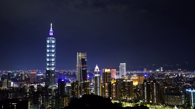 台北城市夜景，台湾视频素材