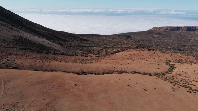 Teide火山基地鸟瞰图，特内里费，加那利群岛，西班牙视频素材