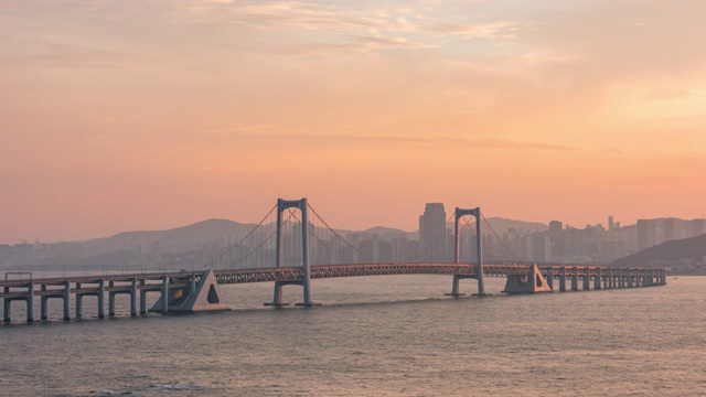 中国大连市星海湾跨海大桥视频素材