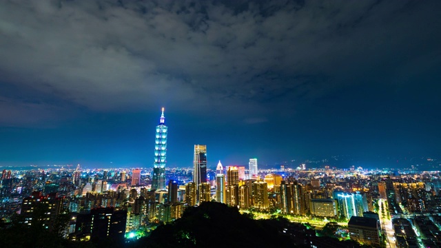 台湾台北城市夜景的时间流逝视频素材