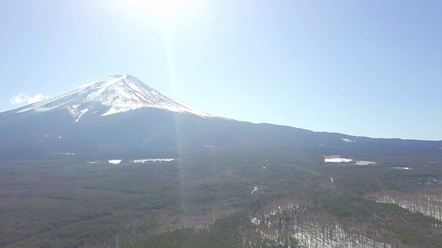 冬天的富士山覆盖着日本视频素材