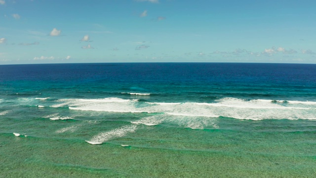 海浪冲击着珊瑚礁视频素材