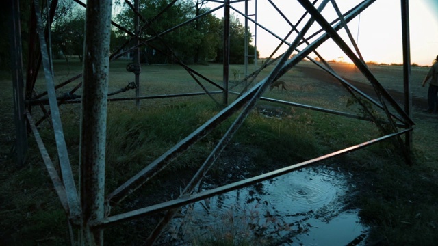 田间的滴水的建筑物视频素材