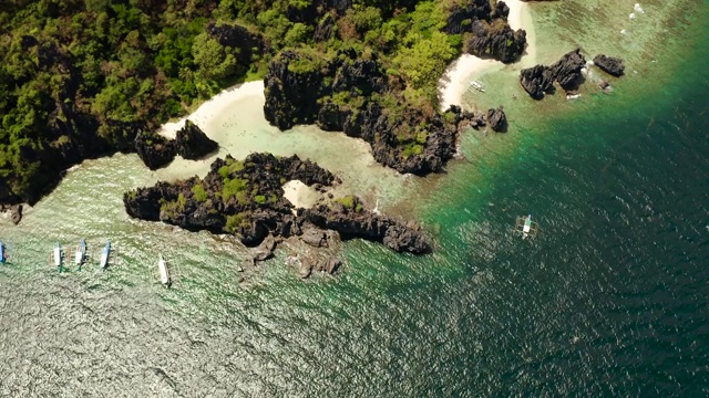 热带海水泻湖和海滩，菲律宾，厄尔尼诺视频素材