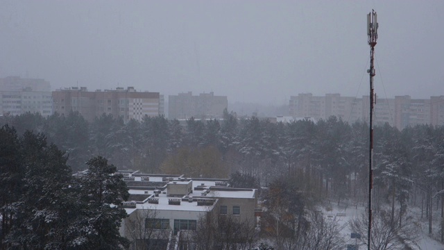 大雪覆盖着这座城市视频素材