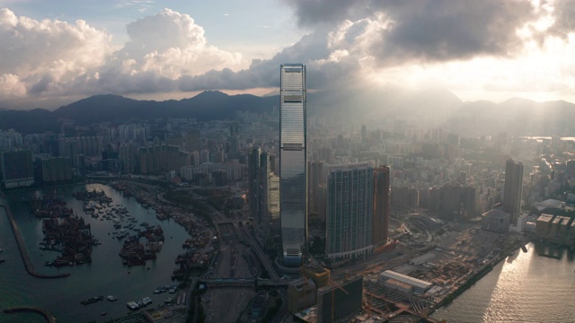 鸟瞰图的九龙，香港视频素材