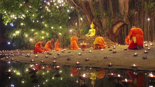 Makha Bucha Day，清迈，泰国。视频素材