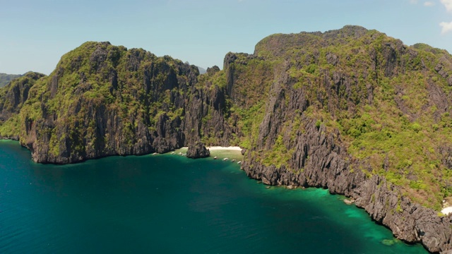 热带海水泻湖和海滩，菲律宾，厄尔尼诺视频素材