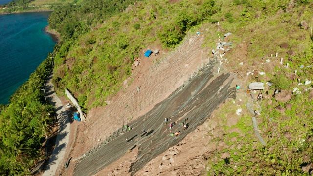 山区落石防护网、安全钢丝网视频素材