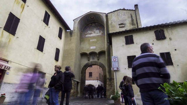 Pienza Porta al Murello，也叫Porta al Prato的时间流逝视频素材