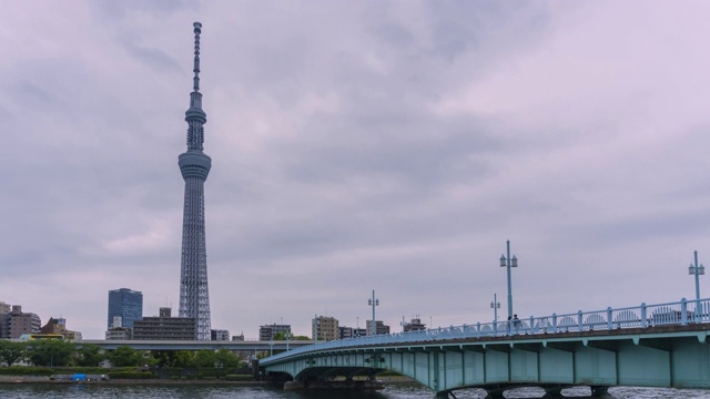 日本时间推移4K美丽的东京天空树在日本视频素材