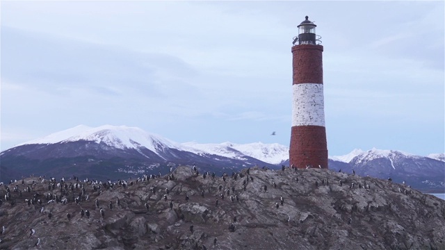 阿根廷火地岛省比格尔海峡的灯塔。视频素材