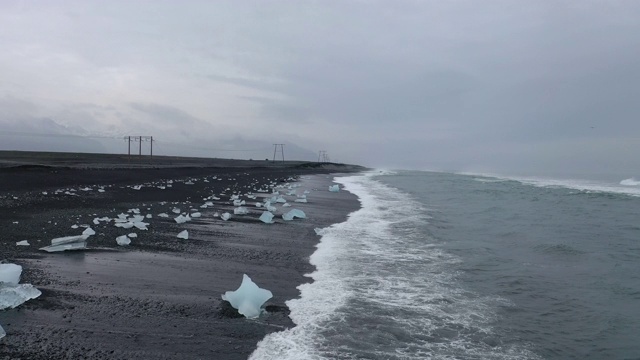 钻石海滩飞过视频素材