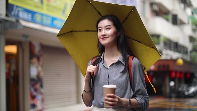 雨中的美人视频素材