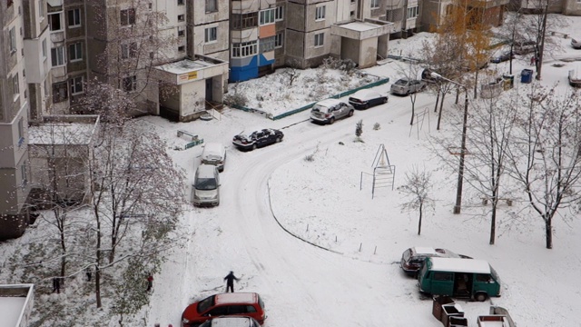 大雪覆盖着这座城市视频素材