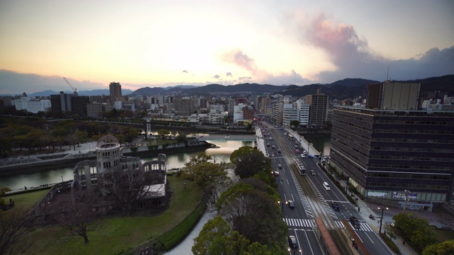 广岛和平纪念公园俯视图视频素材