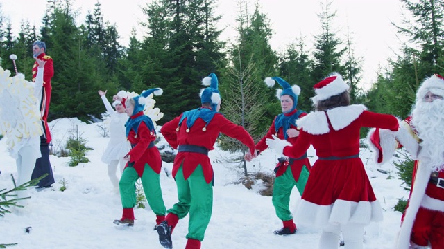 圣诞老人和他的助手跳舞视频素材