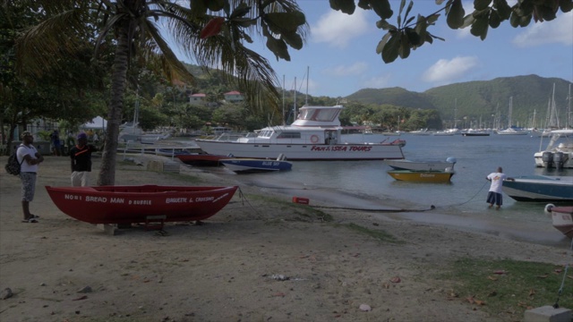 在伊丽莎白港，Bequia，圣文森特和格林纳丁斯，西印度群岛，加勒比，中美洲视频素材