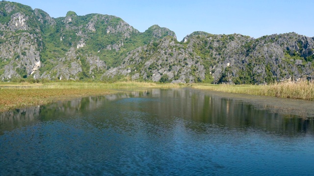 风景秀丽的喀斯特景观，湿地景观视频素材