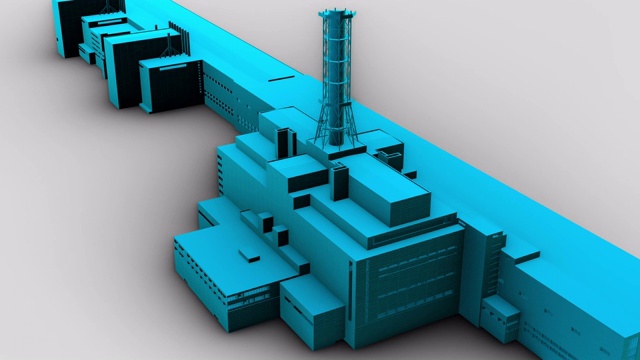 切尔诺贝利植物石棺蓝色视频素材