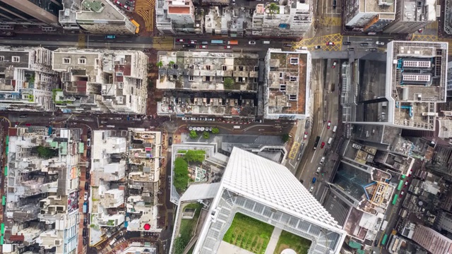 超写实的香港城市街道和拥挤的建筑物视频下载