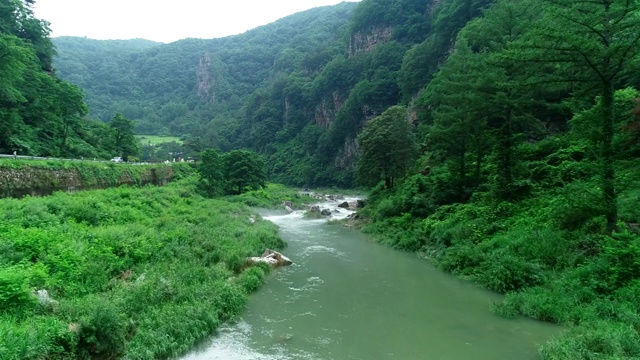 韩国江原道正城县的花溪河八景区视频素材