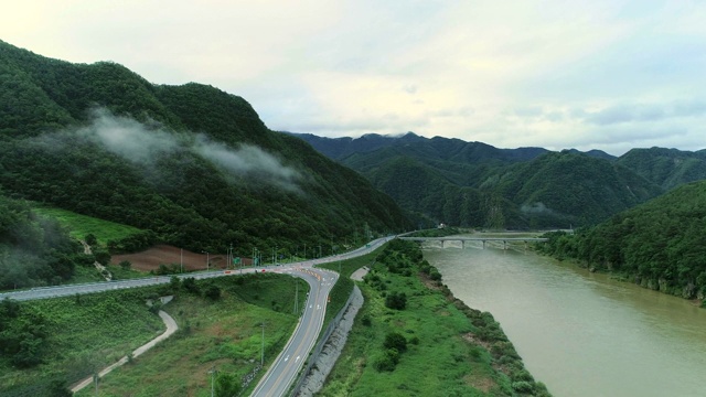 韩国江原道永峪市的山水风光视频素材