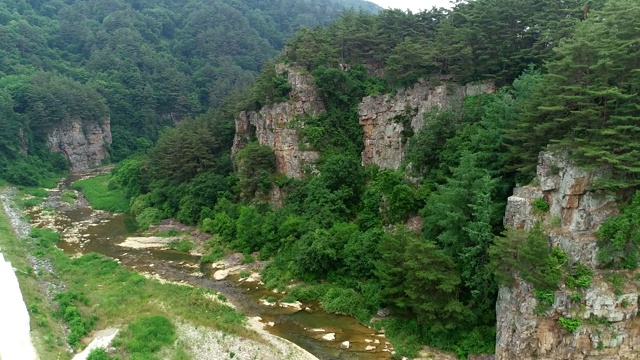 韩国江原道正城县的花溪河八景区视频素材