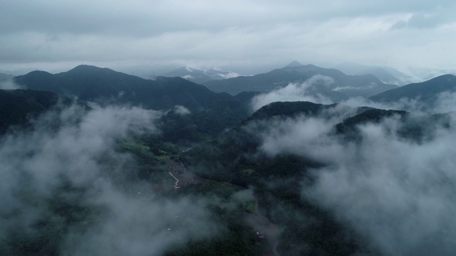 韩国江原道平昌的大台山和白头山山脉视频素材