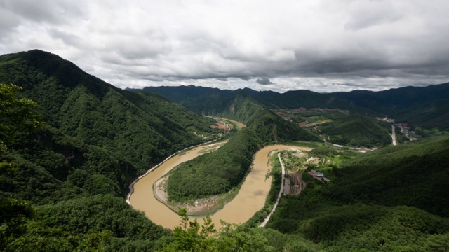 韩国江原道正城县古生代地形风光视频素材