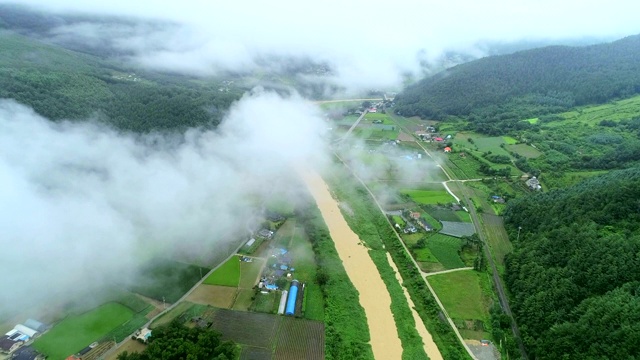 韩国江原道Jeongseon县喀斯特地貌村视频素材