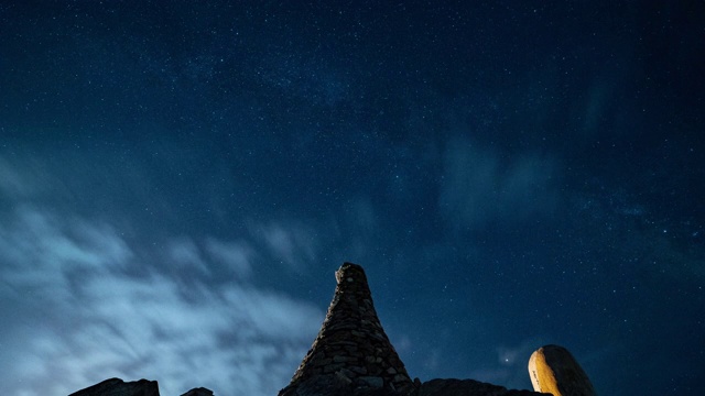 韩国江原道太白山天济坛的夜空视频素材