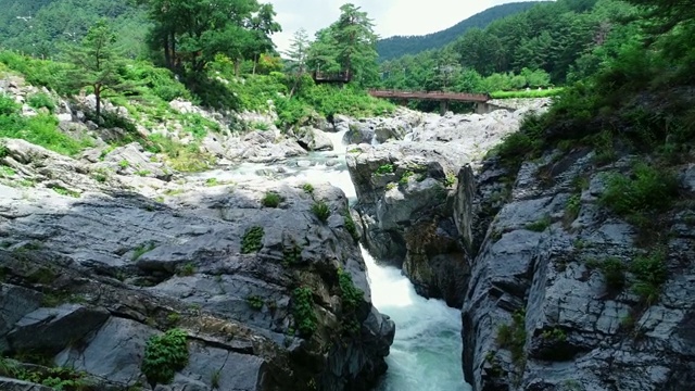 韩国江原道太白山古云池的小溪视频素材