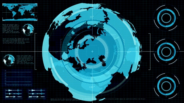 未来的秘密特工技术接口计算机扫描地球视频素材