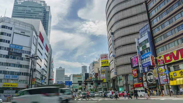 4K平移延时:日本东京新宿区的交通状况视频素材