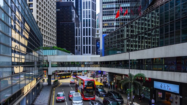 香港繁忙的行人及车辆过街-时间流逝视频素材