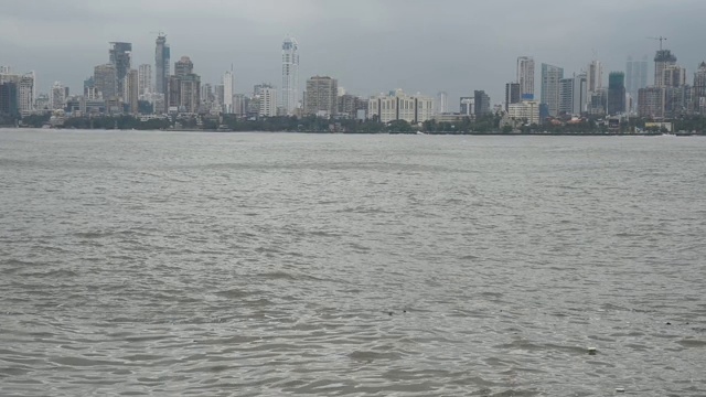 孟买天际线和阿拉伯海视频素材