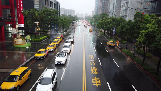 雨天堵车视频素材