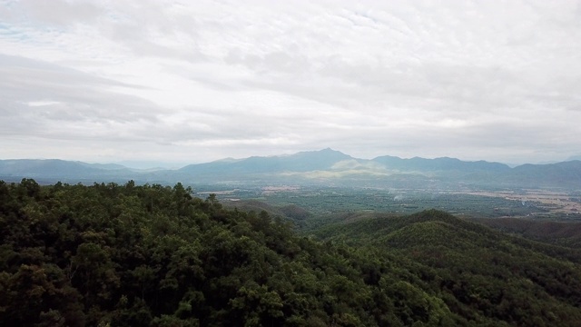 鸟瞰图山和森林视频素材