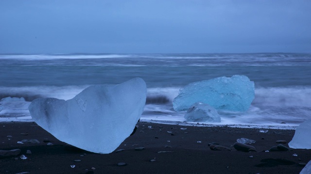 冰岛Jokulsarlon和钻石海滩的景色视频素材