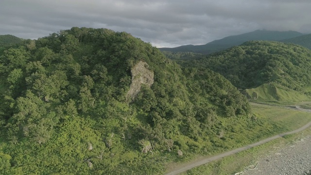 日本知床的山景和海景视频素材