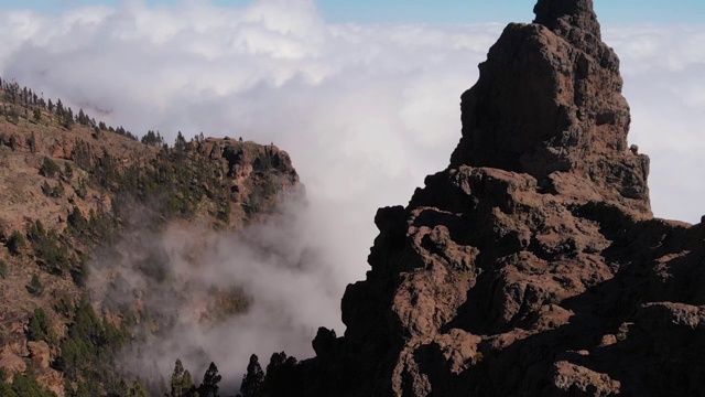 Pico de las Nieves, Gran Canaria -空中视频素材