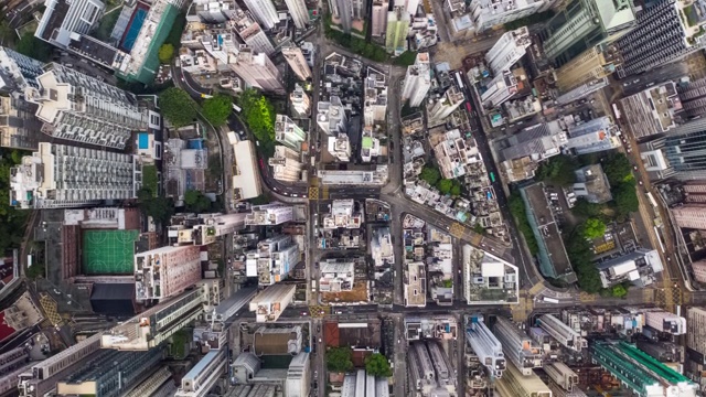 超写实的香港城市街道和拥挤的建筑物视频下载