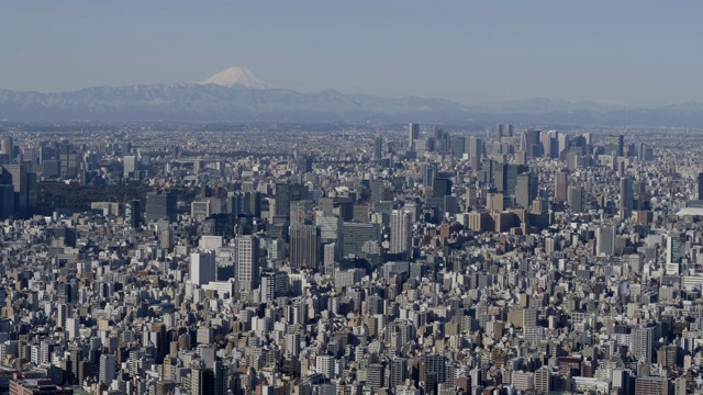 东京城市天际线，高角度视频素材