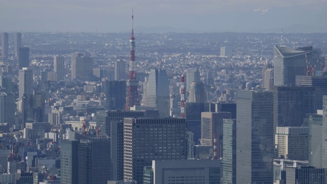 日本的东京塔，高角度视频素材