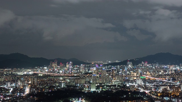 韩国首尔的jayang洞和samseong洞夜景视频素材