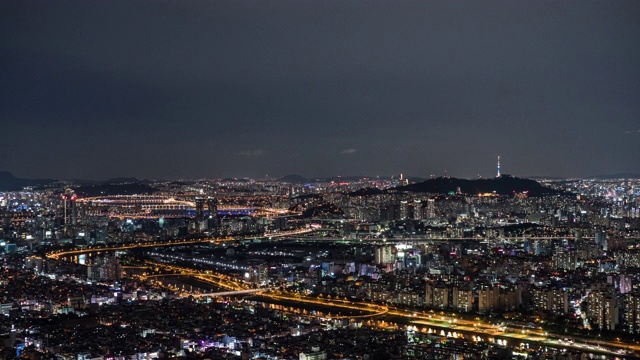 首尔中南古区和永马山夜景视频素材