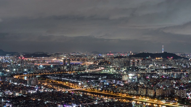 首尔中南古区和永马山夜景视频素材