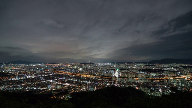 首尔中南古区和永马山夜景视频素材