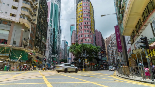 香港湾仔交通道路的4K时间间隔视频素材